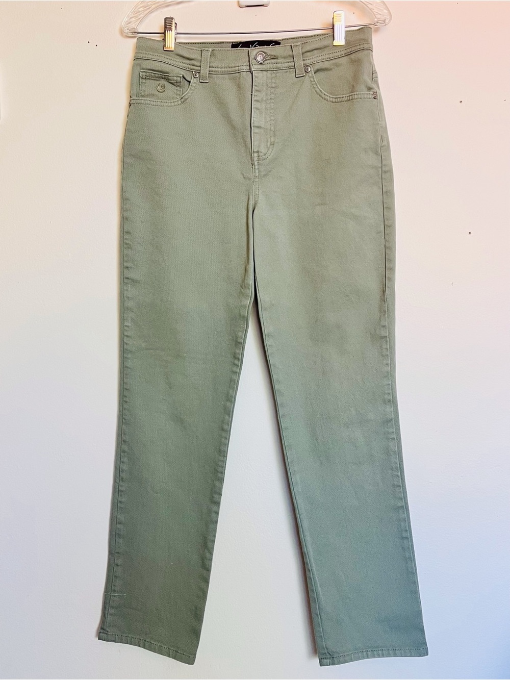 Women's Gloria Vanderbilt Amanda High-Rise Straight Leg Jeans - Sage Green Sz 6